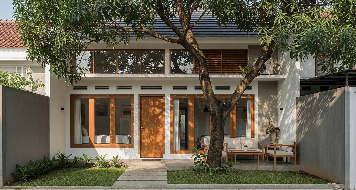 Hunian Sempit Tetap Sejuk: Rahasia Desain Satu Pohon Besar